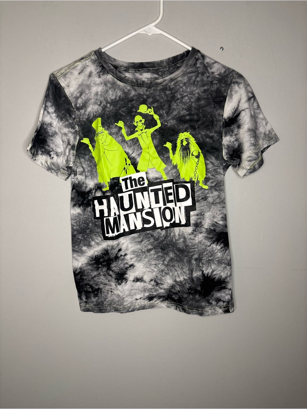 Disney Haunted Mansion Tie-Dye Tee - Neon Green & Black XS